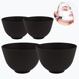 4 Piece Silicone Bowl, Silicone Mixing Bowl Set, Reusable Facial Bowls for Estheticians for Salon Spa or Home Beauty Tools (2 Large 2 Medium)
