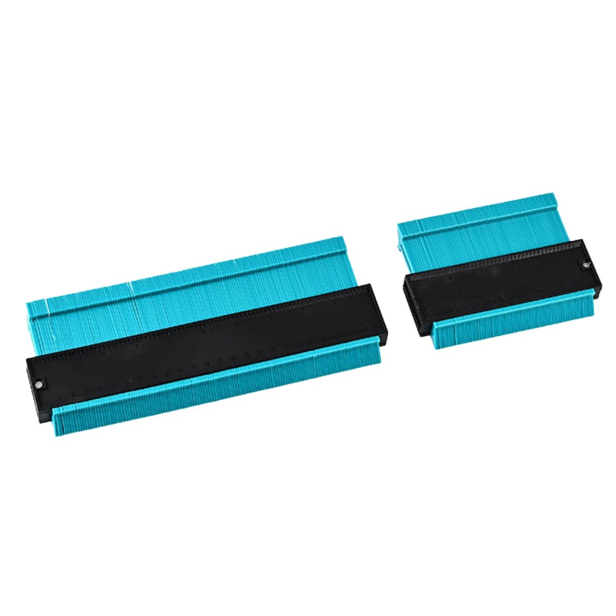 RYUBOF 型取りゲージ 2個セット コンターゲージ セルフロック式 曲線定規 目盛り付き 木工測定ゲージ DIY工具 不規則形状測定 木工用 (緑)