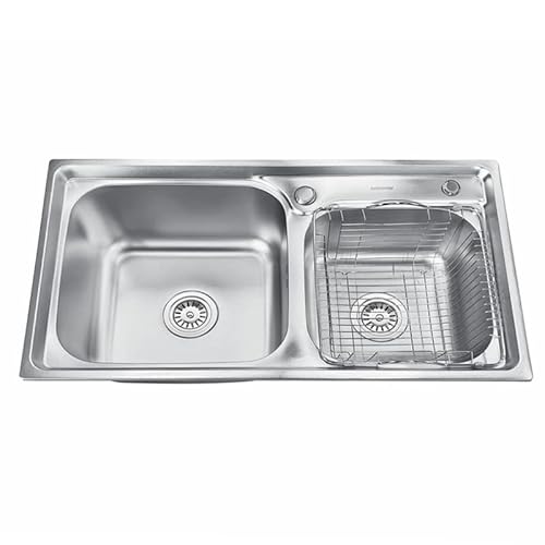 Cuba Pia Gourmet Dupla Prata Cozinha Aço Inox C/Acessórios 78x43 - Brinovar