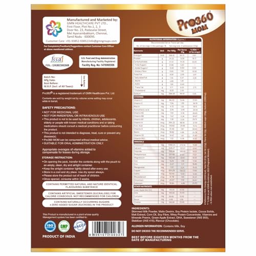 Pro360 MOM Protein Powder Nutritional Supplement for Pregnant & Lactating Women – Complete Maternal Nutrition during Pregnancy – Swiss Chocolate... - Image 3