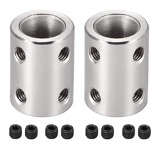 TOP-VIGOR 2pcs 10mm to 10mm Bore Rigid Coupling D16mm x L22mm Stainless Steel Shaft Coupler Connector, Shaft Coupling Jo