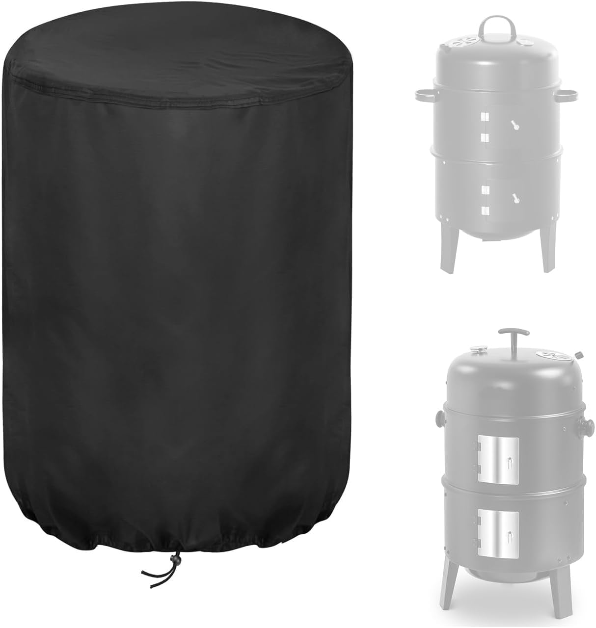Smoker Cover for Big Horn Outdoors 16 inch Charcoal Smoker, Waterproof Outdoor Smoker Cover BBQ Cover Vertical Smoker Cover - 16" D x 32" H