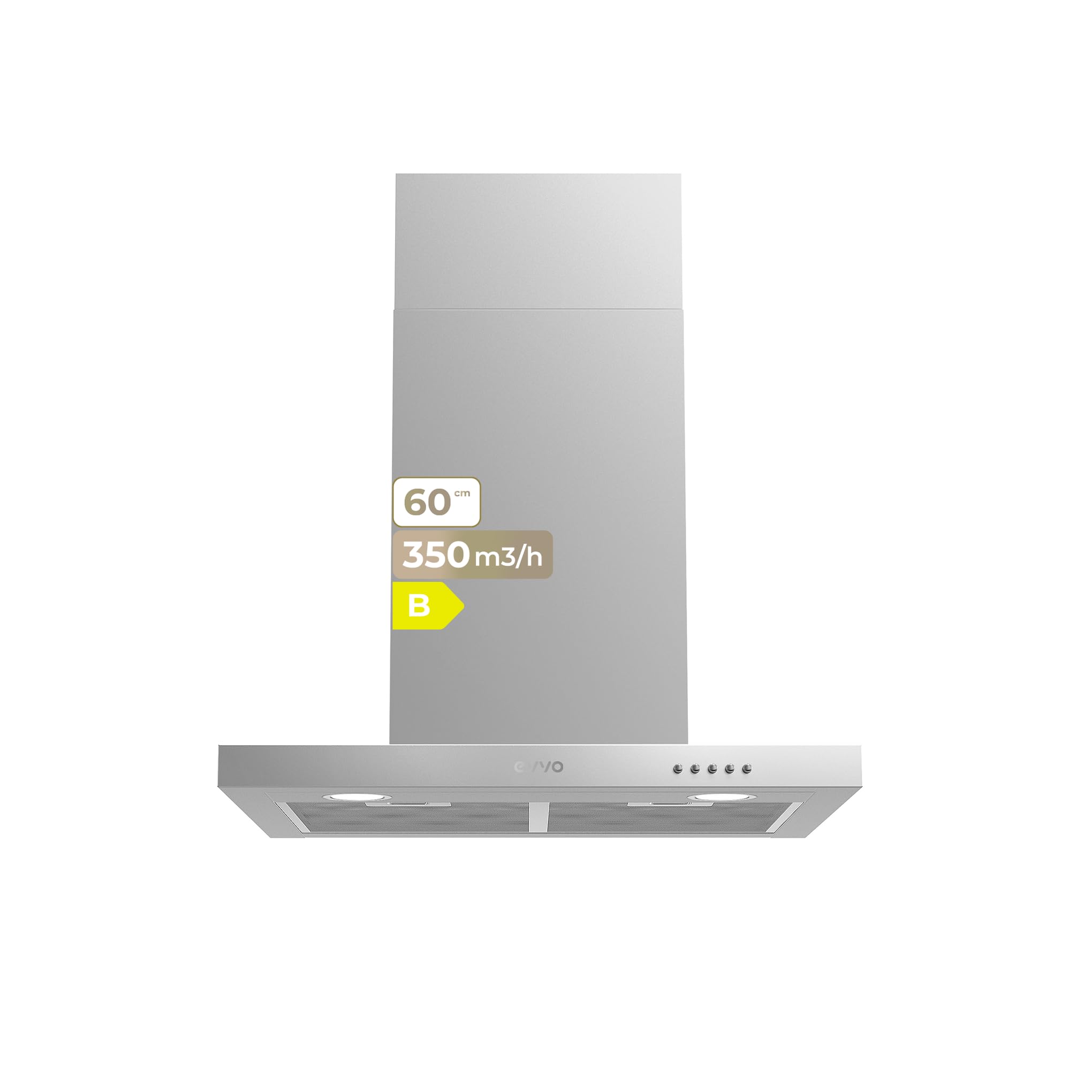 EVVO Campana Extractora 90 cm Decorativa, Potencia 800 m³/h, Control Táctil y Gestual, Filtro de Aluminio y Carbón Activo, Eficiencia Energética A++ — view 8