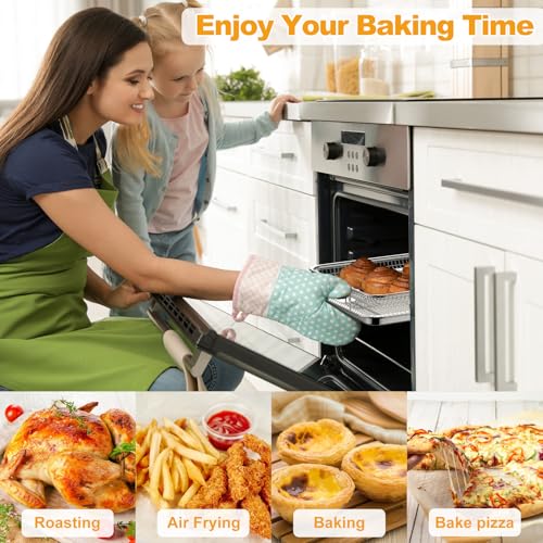 Image of Air Fryer Basket for Oven, 2 Pack Large Air Fryer Basket and Tray Stainless Steel Oven Air Fryer Accessories Pan Rack for Cooking Baking and Broiling, 18.7 inchx12.8 inch15.7 inchx11.8 inch