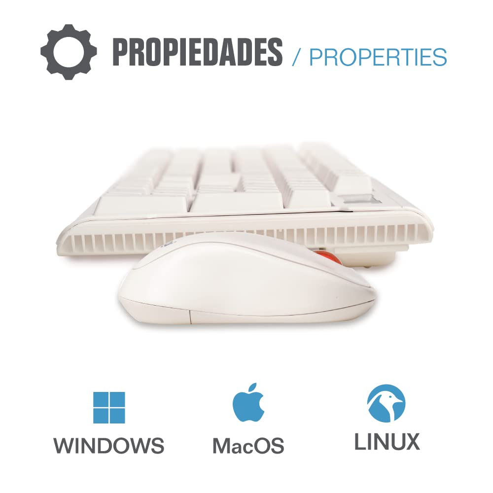 Iggual Kit Tastiera E Mouse Wireless WMK-Glow - QWERTY Spagnolo, Colore Bianco