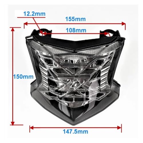 Intermitente y luz trasera LED universal moto para Z650 y NINJA 6
