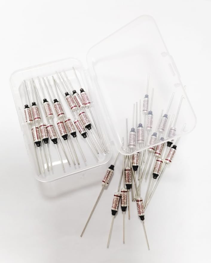 Sourcing Map 5pcs RY TF Fusible Térmico De Corte De 184 Grados Celsius AC 250V 10A Negro Tono Plata