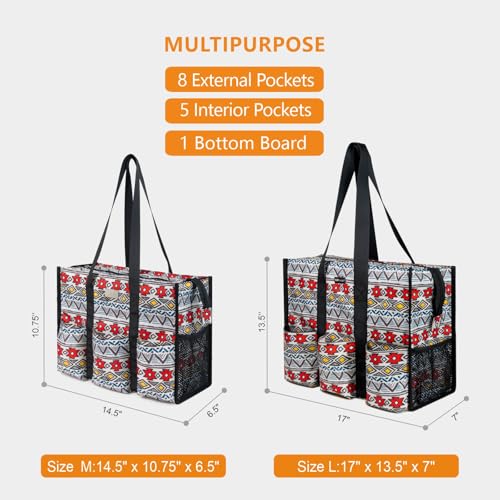 Image of TOPDesign Utility Water Resistant Tote Bag with 13 Pockets, Top Zipper Closure & Thick Bottom Support, for Working Women