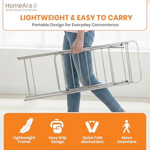 Image of Premium Heavy Duty Foldable Stainless Steel Cloth Drying Stand (Butterfly Design) | 3 Tier Mirror Finish | Space Saving Wall Mounted Laundry Rack for Clothes, Towels, Balcony & Bedroom