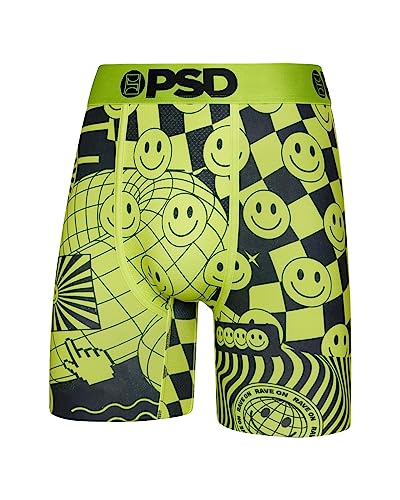PSD Men's Boxer Briefs - New Wave, 7 Inch Inseam, Moisture-Wicking, 4-Way Stretch, Boxer Briefs for Men, X-Large