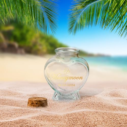 Fornixe Custom Heart-Shaped Sand Keepsake Jar 2024 | Personalized Glass Bottles for Weddings, Honeymoon Favors, and Unique Decorations - Image 4