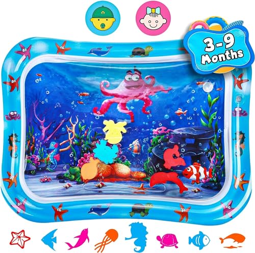 Jestilo Inflatable Tummy Time Water Mat Baby Infant and Toddler Play Sensory Toys for Early Development Activities | Age 3 to 12 Months