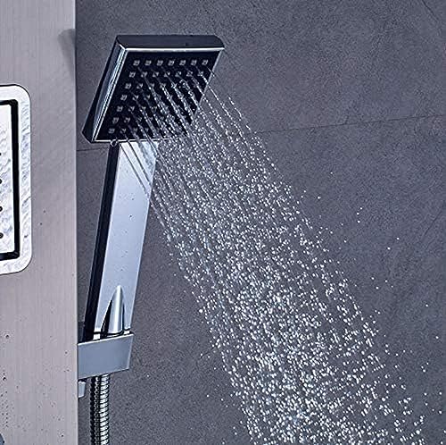Panel de ducha termostático de acero inoxidable, sistema de ducha con cabezal lluvia y chorros corporales miniatura 6