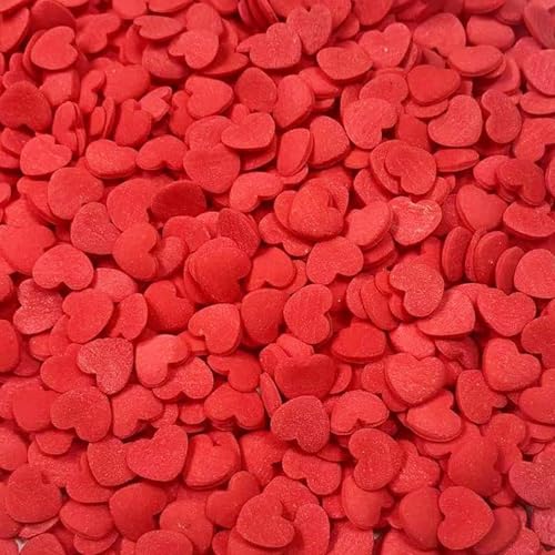 Image of Valentines Sprinkles, Red Heart Sprinkles for Cake Decorating | Edible Hearts for Baking, Ice Cream, Valentines Cupcake Topper, Christmas Grinch Cookie Decorations