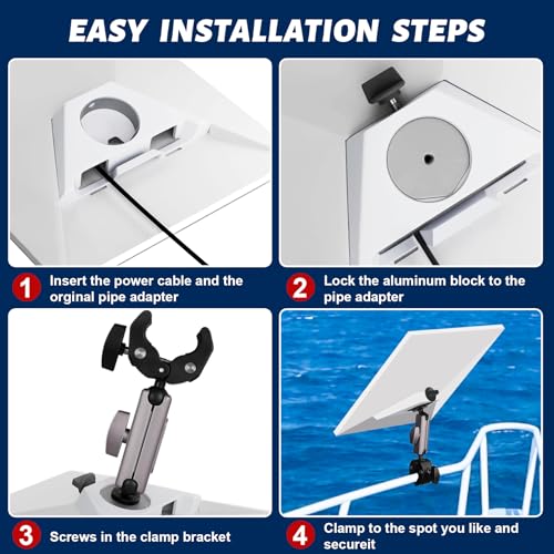 Starlink Mini Mount - Adjustable Clamp & 11" Magic Arm For RV Ladder, Truck Roof Rack, Yacht Railings