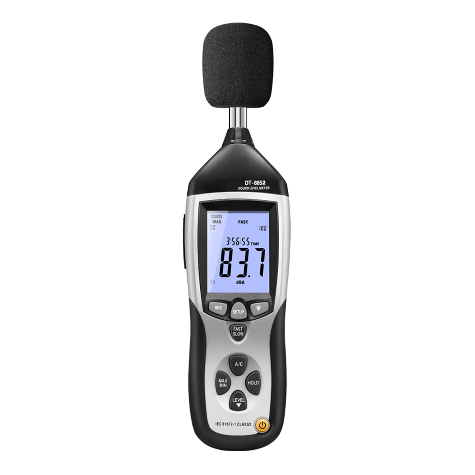Fonometro digitale Misuratore di livello sonoro digitale da 30-130 DB, registratore USB con funzione dati per usi interni/esterni