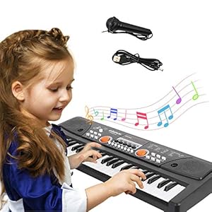 m zimoon Kids Keyboard Piano, 49 Keys Electronic Piano with Microphone Portable Music Keyboard Musical Instrument Piano…