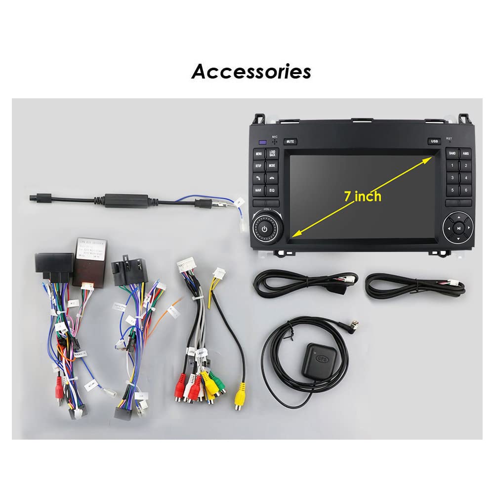 7 Zoll Android Autoradio mit GPS Navigation, WiFi Ersatz für Mercedes Benz A Class W169 A150/A160/A170/A180/A200/B Class W245/V Class W639 W447/Vito/Viano/W906 Sprinter 2500 3000/VW Crafter 2006