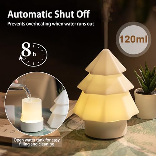 Difusor aromático eléctrico árbol navidad 120ml blanco miniatura 3