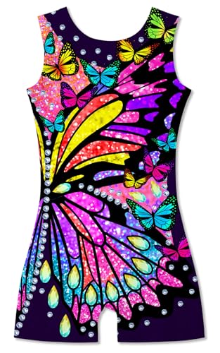 Funnycokid Gymnastics Leotards for Girls 6-7