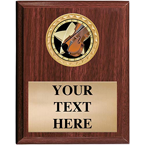 Crown Awards Music Plaques - 5x7 Customized Violin Music Trophy Plaque Prime
