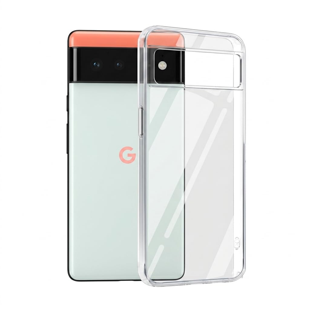 JANAK RAJ Hard Crystal Clear Back Case Cover Compatible with Google Pixel 6 - Feather Thin | 100% Transparent | Non Yellowing | Ultra Light Weight | Scratch Resistant Polycarbonate