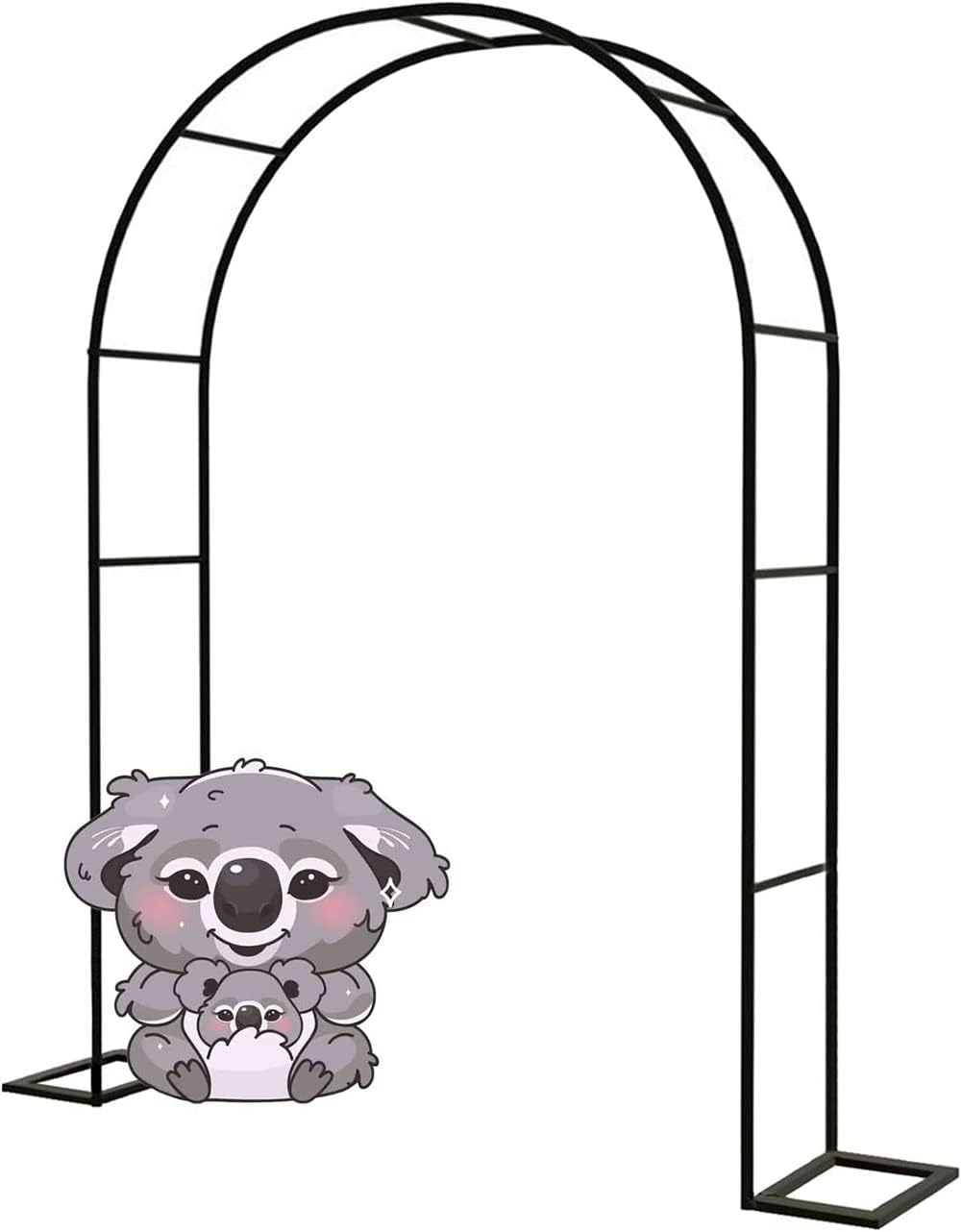 WHFTD Black Metal Garden Arbor Arch, Steel Frame Garden Arch for Climbing Plants, Roses, Great for Backyard, Lawn, Patio, Courtyard, Wedding Decorations,Black,W1.8M*H2.2M