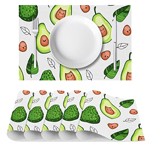 Sets de table anti-taches et chaleur lot de 6 avocats pour protéger votre table - 3