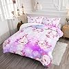XYNHML Cartoon Tie-dye Axolotl Comforter 3Pcs Queen Cute Salamander Butterfly Bedding Set for Kids Teens Boys Girls Adults Kawaii Animals Quilt Bed Decor with 1 Comforter and 2 Pillowcases #1