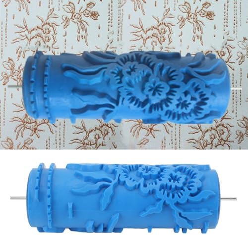 Texture Roller Patterned Paint Roller for Wall Decoration 5 Inch Classic Floral Embossing Texture Rubber Roller Decorative Art Texture Roller Tool 075Y