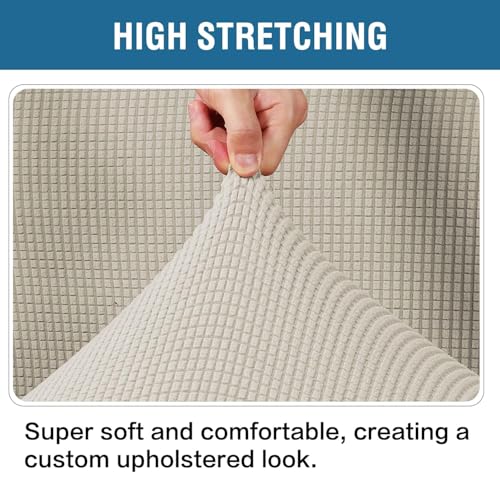Image of H.VERSAILTEX Ottoman Cover Slipcover Rectangle Fit Length 35 inch-45 inch Footrest Sofa Slipcovers Stool Cover Footstool Protector Covers Feature Stretch Thick Soft Jacquard Fabric Washable - Island Foissi