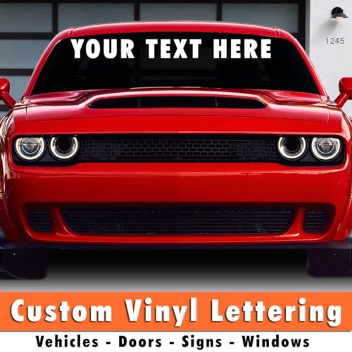 Sticker Connection | Custom Windshield Banner | Your Text Here - Select Your Font, Size & Color | Window