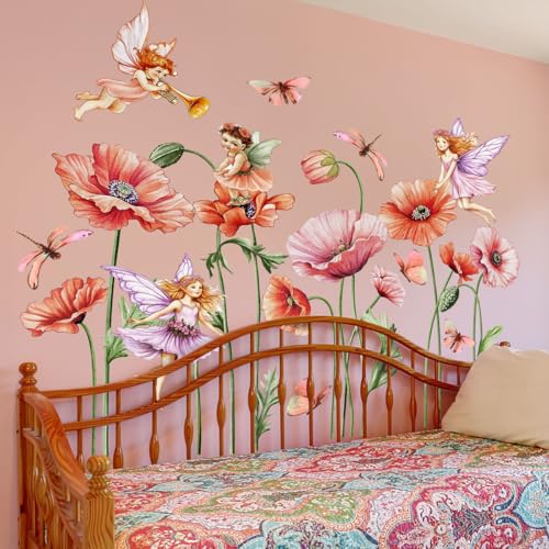 Vinilos decorativos flores y mariposas para habitación infantil miniatura 3