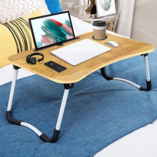 Sattva Portable Folding Laptop Table | Bed Table for Adults | Portable Study Table for Kids | Work from Home Lapdesk | Writing Desk with Cup Holder - Clutch Wood (B09KRWXQY6) Amazon Price History, Amazon Price Tracker