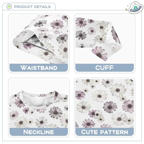 JUNZAN Vintage Osteospermum White Little Girls Pullover Hoodie Long Sleeve Outerwear for Kids Sports 4T3