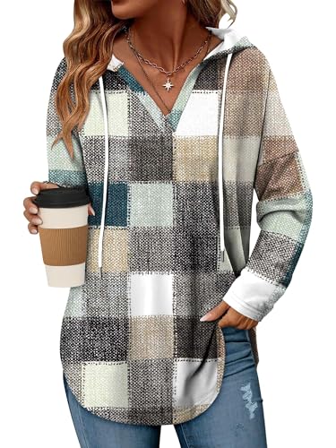 Angerella Women's Fall Hoodies Pullover Sweatshirt Hooded Shirts Long Sleeve Loose Fit Dressy Tunic Tops For Leggings S