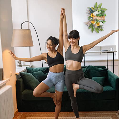 Soosubel Spring Wreaths For Front Door, 22 Inch Sunflower Wreath For Summer,Welcome Wreath For Farmhouse #TOP1