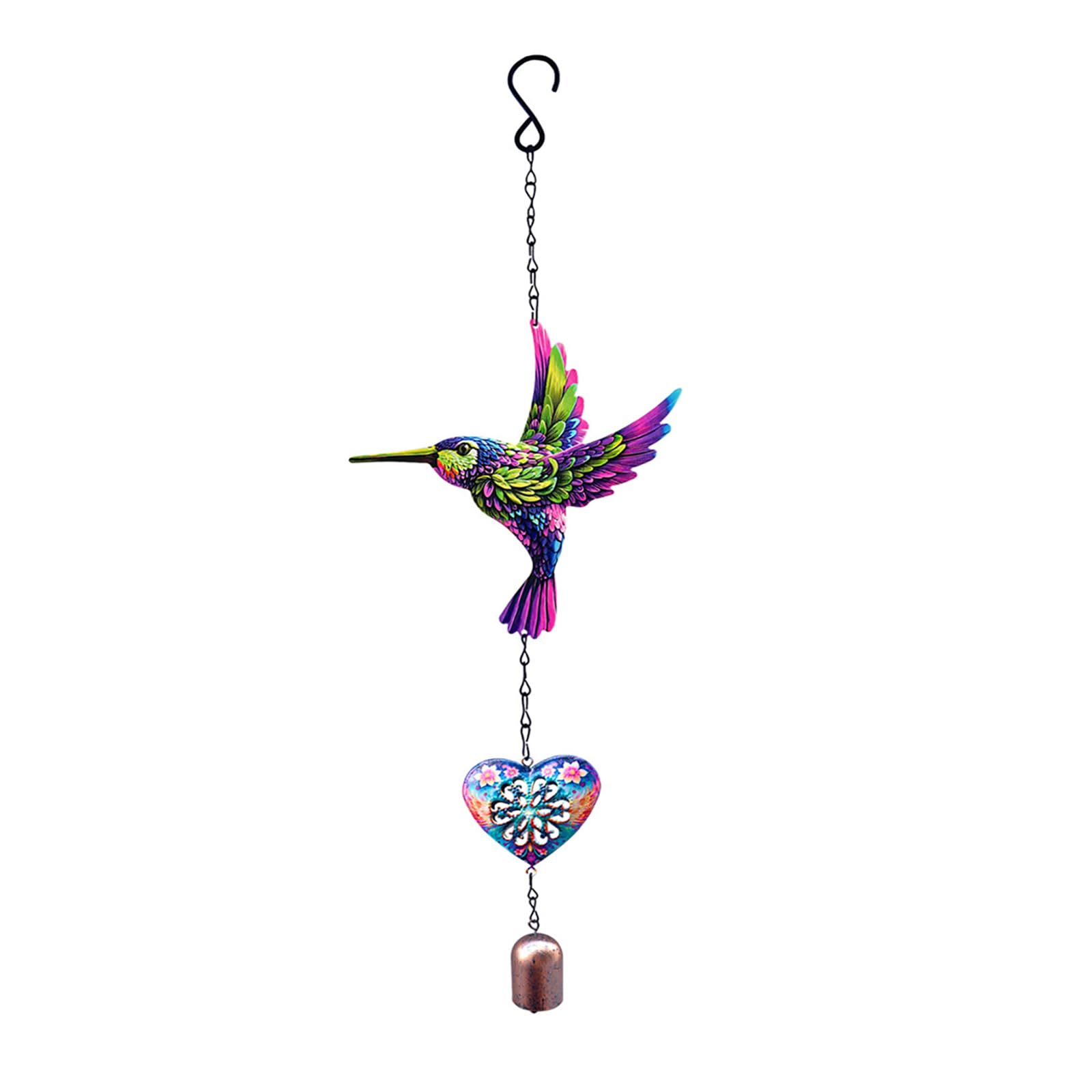 Metal Hummingbird Wind Chimes with Bells for Garden Patio Outdoor Decoration for Mom Unique Hanging Wind Chimes