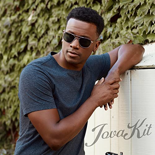 Image of JOVAKIT Men's Polarized Aviator Sunglasses Retro Military Style Pilot Sun Glasses Bayonet Temples UV400 Protection
