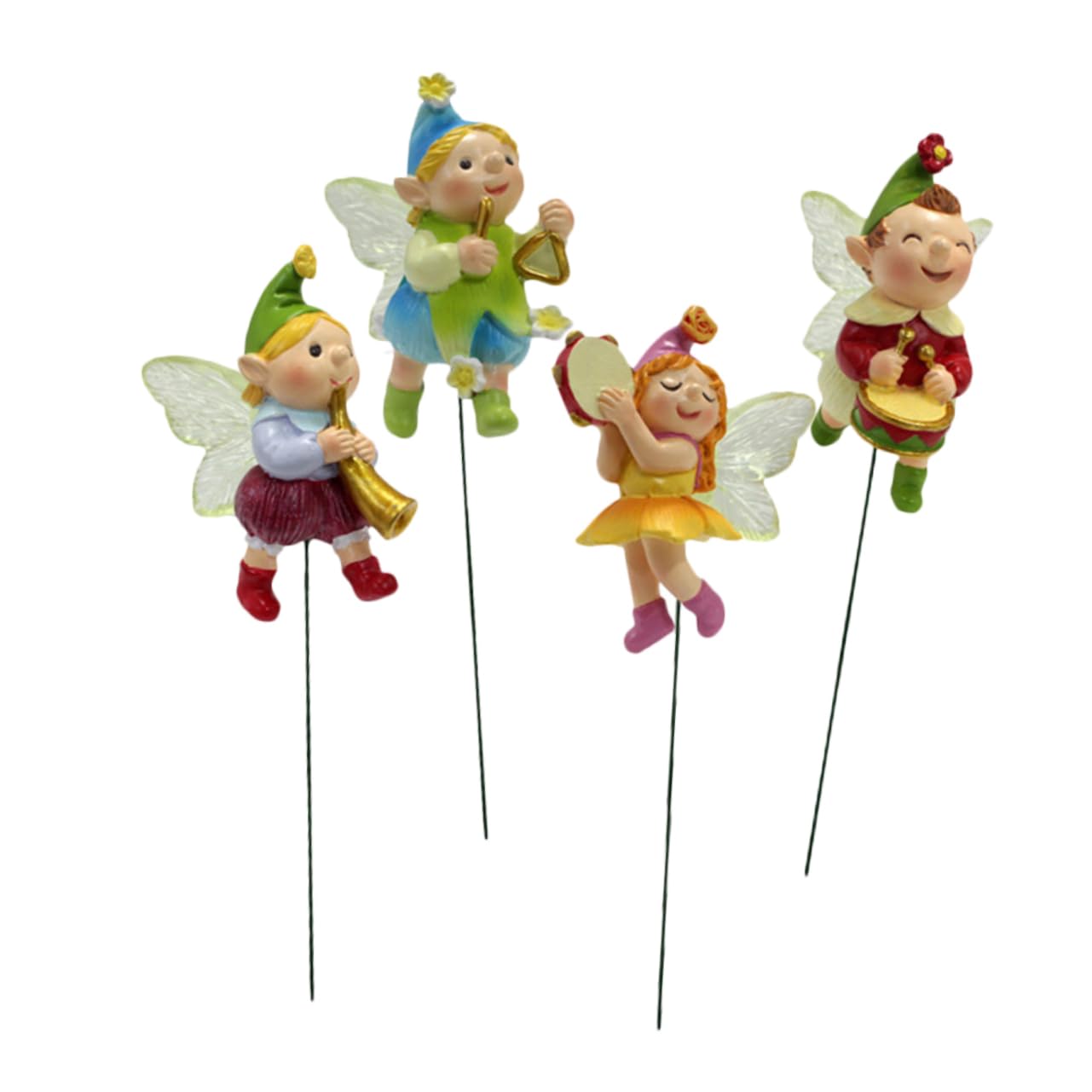 TOYANDONA 2 Sätze Teiliges Feenfiguren Resin Dekorative Gartenstecker Für Bonsai Und Blumentöpfe Feengarten Dekorationen 4 Stücke * 2