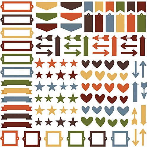 Chipboard Bits & Pieces 120 Pkg Fall embellissements carton Color Vibe - 3