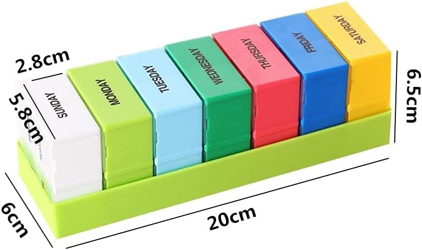 Image of 7 28 Storage Box Pill Drawer Green Medicine Organizer Weekly Pill Box | 01 Pcs