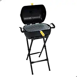 Churrasqueira Móvel a Bafo Mini Carvão com Suporte e Grelha Inox Dragão Nossa Kasa