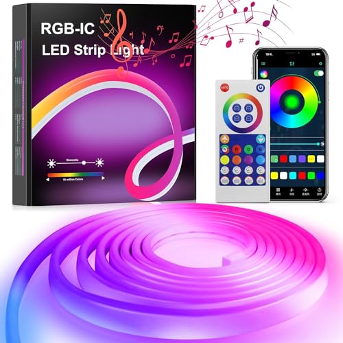 Image of LED Strip Lights RGBIC DIY Neon Light with WiFi APP Control, Compatible with Alexa, Multi-Coloured Neon Light for Bedroom, Wall, Gaming(3 Meters)