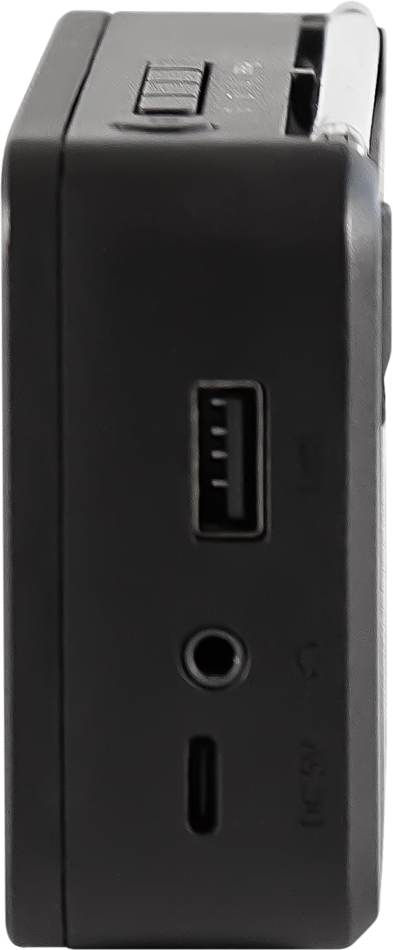TELESTAR TOP 100 – Radio portatile DAB+/FM con batteria ricaricabile – Nero | Batteria sostituibile, fino a 15 h di autonomia, ricarica rapida, streaming Bluetooth e lettore USB