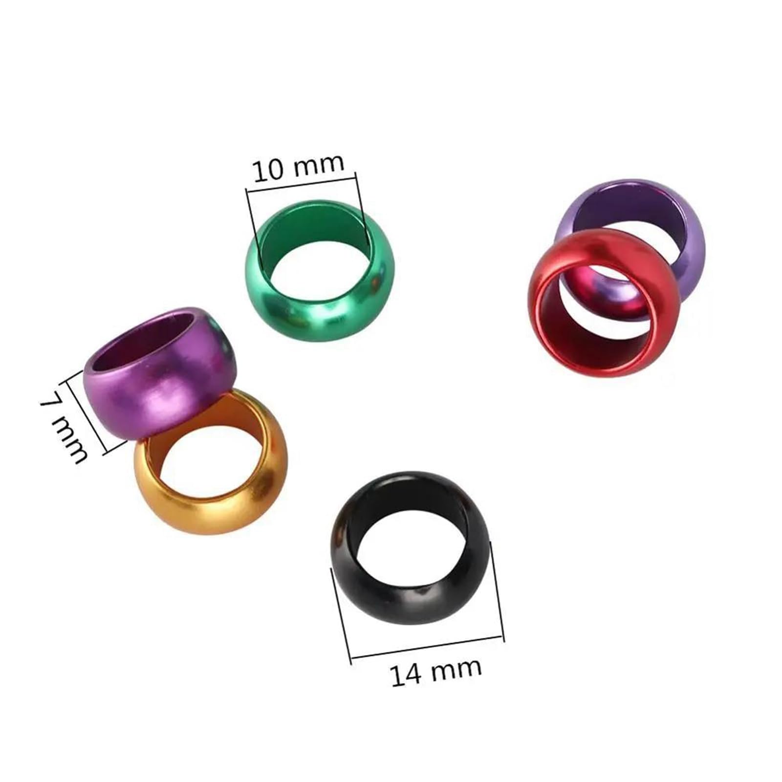 Anelli per zampe di piccioni, 20 anelli in alluminio for zampe di uccelli multicolori 8mm/10mm for l'identificazione di piccioni e pappagalli(Green,Inner Diameter 10mm)