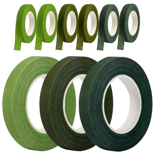 Nastri Floreali Autoadesivi - 4 Rotoli Verdi, 12mm X 30m, Per Bouquet E Artigianato - Foto 5