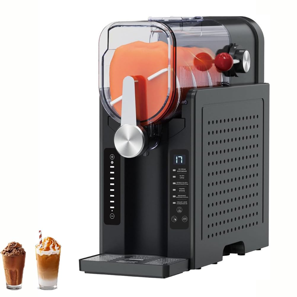 Machine à granita pour la maison, 1,6 L, sans glace, avec 6 programmes, écran LED, affichage de la température en temps réel, nettoyage automatique, refroidissement rapide pour crèmes glacées et