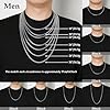 HZMAN 5mm Cuban Chain for Men Stainless Steel Men's Silver Chain Diamond Cut Hip Hop Link Chains Necklace 16-30 Inch (16in) #4