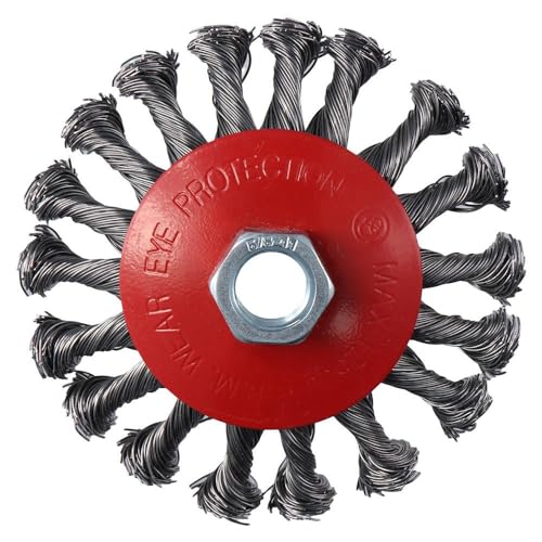 Image of 4 Inch Twist Knotted Wire Wheel Brush,Twisted Wheel Wire Brush,Wire Wheel Cup Brush Set for Tasks Such As Grinding, Polishing, and Rust Removal